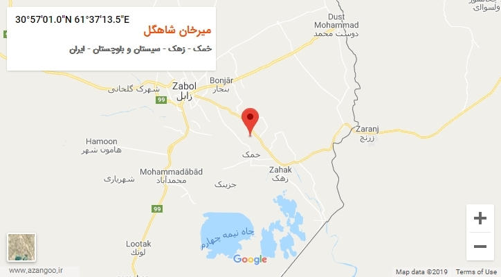 روستای میرخان شاهگل بر روی نقشه