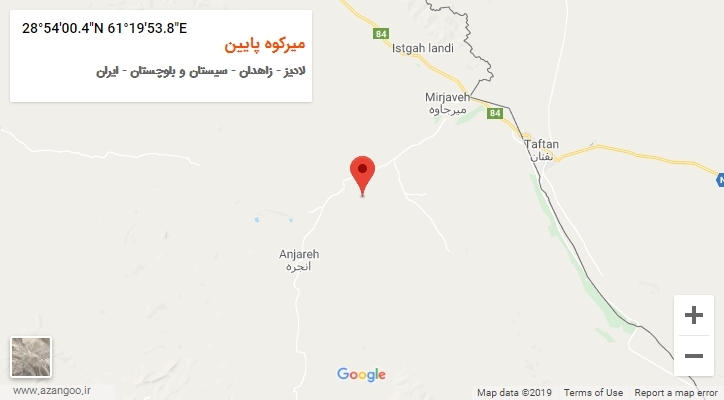 روستای میرکوه پایین بر روی نقشه