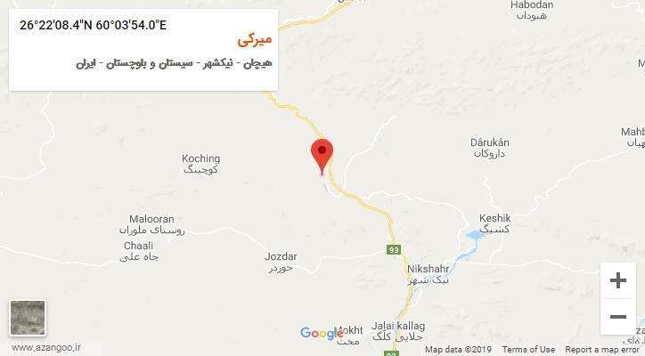 روستای میرکی بر روی نقشه