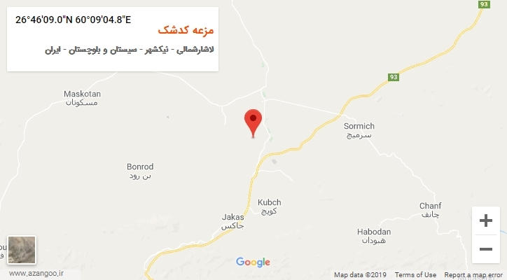 روستای مزعه کدشک بر روی نقشه