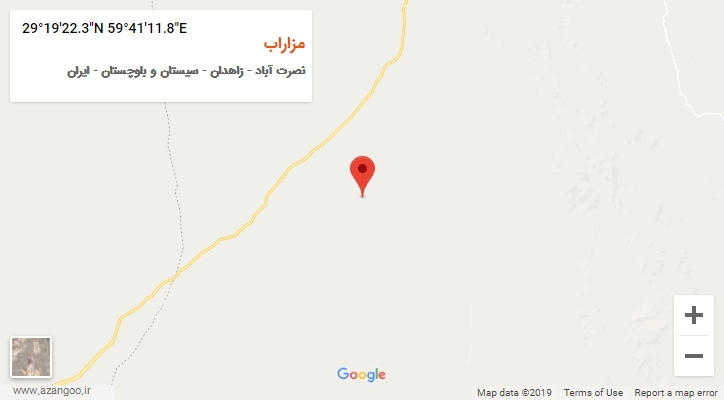 روستای مزاراب بر روی نقشه