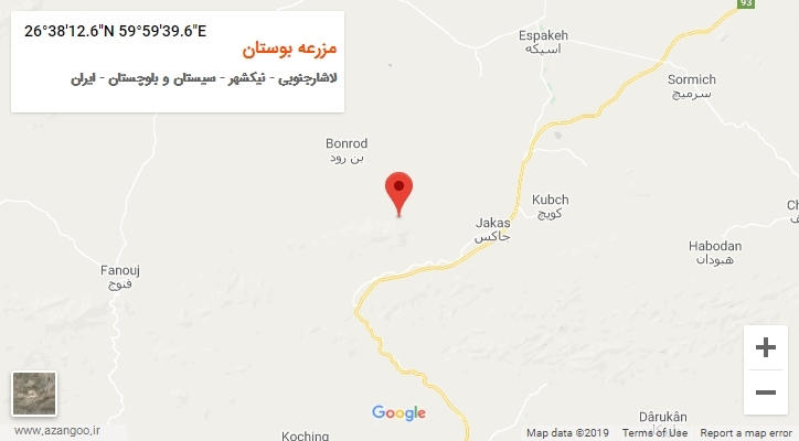 روستای مزرعه بوستان بر روی نقشه