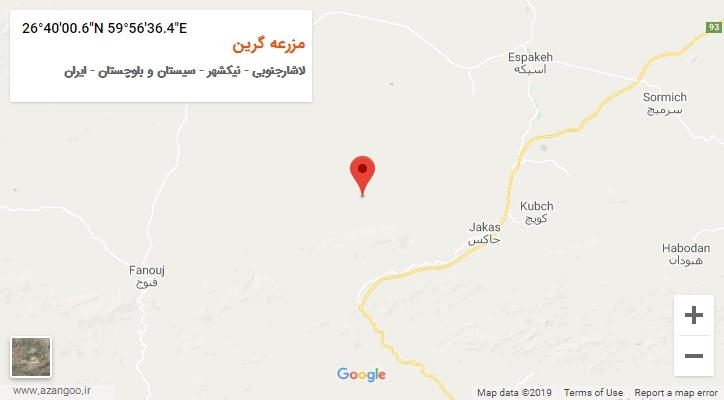 روستای مزرعه گرین بر روی نقشه