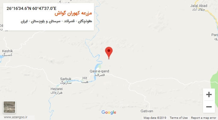 روستای مزرعه کهوران گواش بر روی نقشه