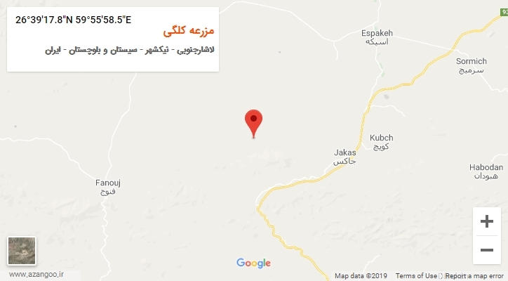 روستای مزرعه کلگی بر روی نقشه