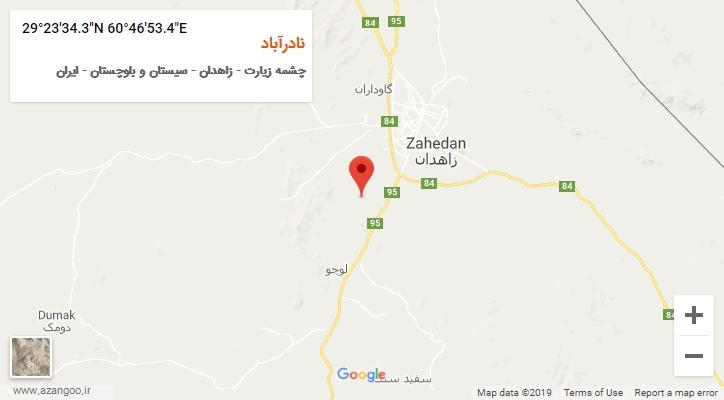 روستای نادرآباد بر روی نقشه