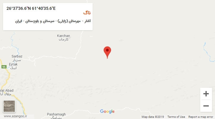 روستای ناگ بر روی نقشه