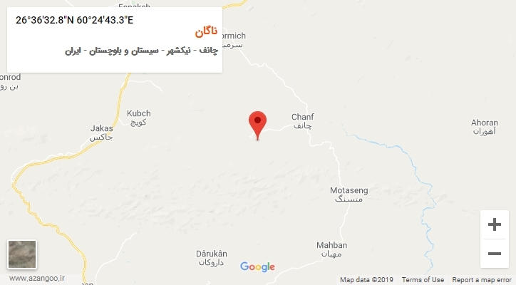 روستای ناگان بر روی نقشه