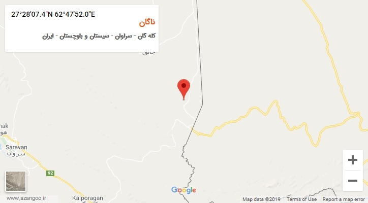 روستای ناگان بر روی نقشه