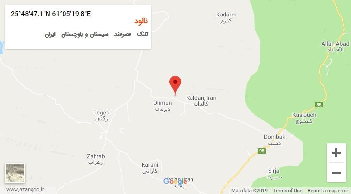 روستای نالود بر روی نقشه