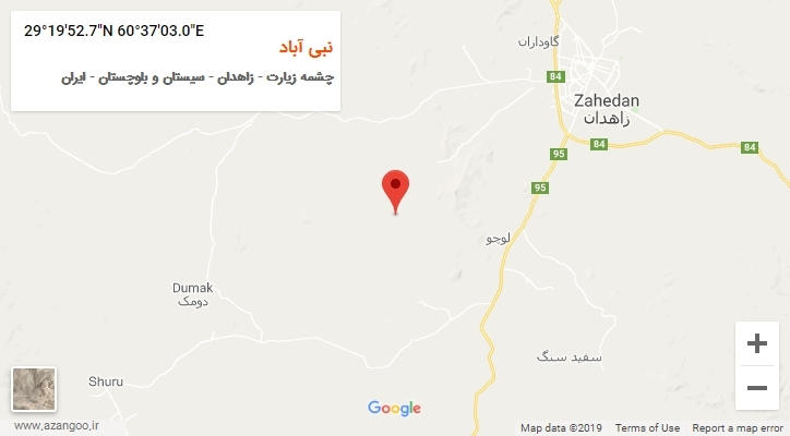 روستای نبی آباد بر روی نقشه