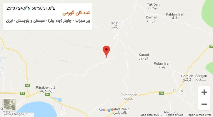 روستای نده کان گورمی بر روی نقشه