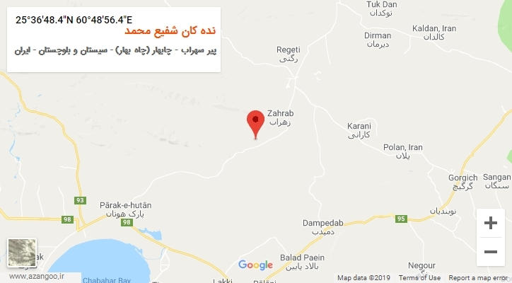 روستای نده کان شفیع محمد بر روی نقشه