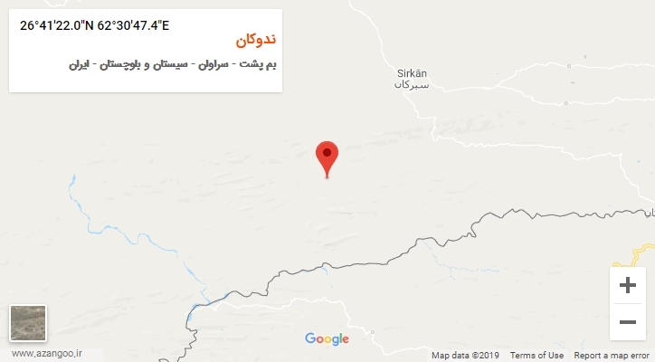 روستای ندوکان بر روی نقشه