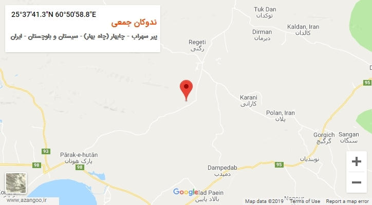 روستای ندوکان جمعی بر روی نقشه