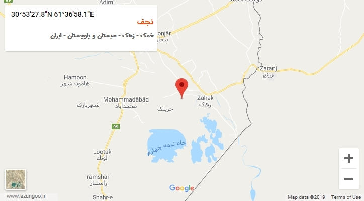 روستای نجف بر روی نقشه