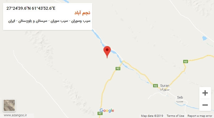 روستای نجم آباد بر روی نقشه