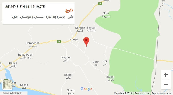 روستای نکوچ بر روی نقشه