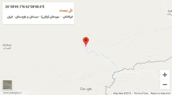 روستای نل بست بر روی نقشه