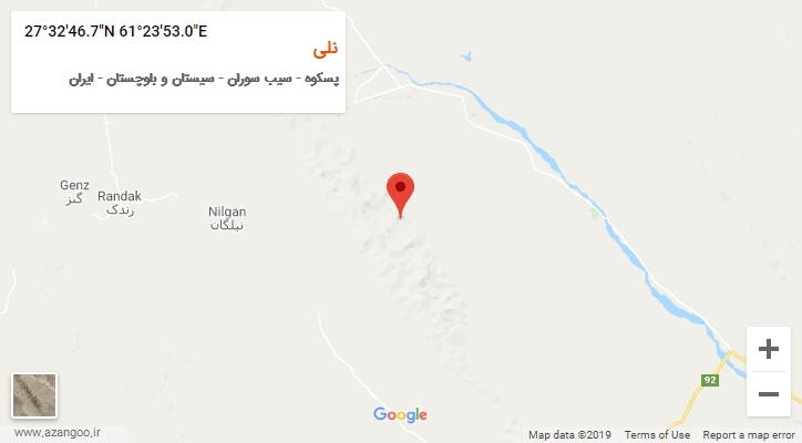 روستای نلی بر روی نقشه
