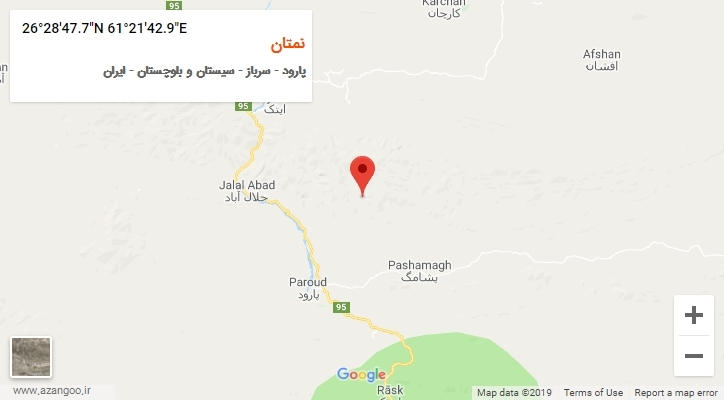روستای نمتان بر روی نقشه
