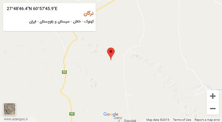 روستای نرگان بر روی نقشه