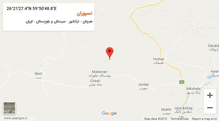 روستای نسپوران بر روی نقشه