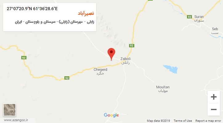 روستای نصیرآباد بر روی نقشه