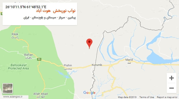 روستای نوآب نوربخش  هوت آباد بر روی نقشه