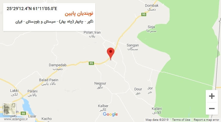 روستای نوبندیان پایین بر روی نقشه