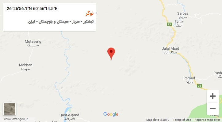 روستای نوگر بر روی نقشه