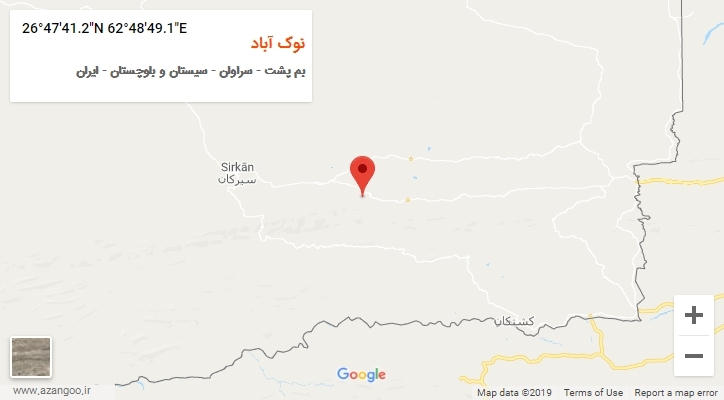 روستای نوک آباد بر روی نقشه