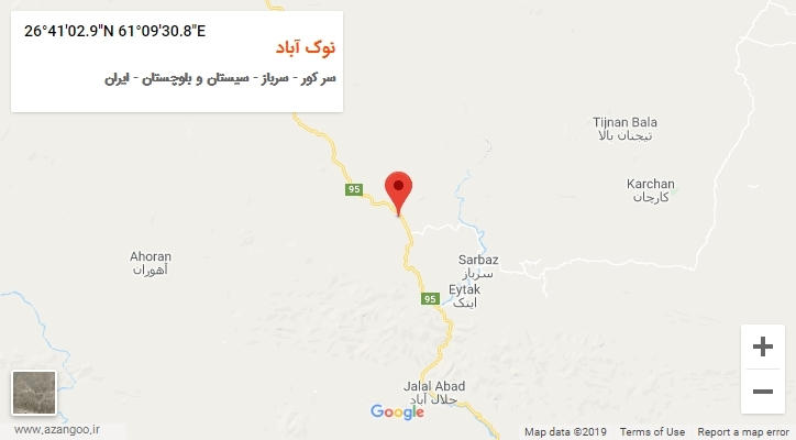 روستای نوک آباد بر روی نقشه