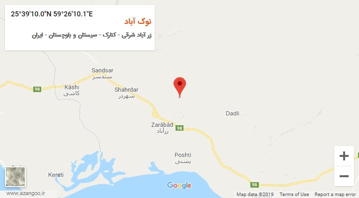 روستای نوک آباد بر روی نقشه