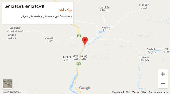روستای نوک آباد بر روی نقشه