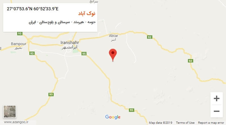 روستای نوک آباد بر روی نقشه