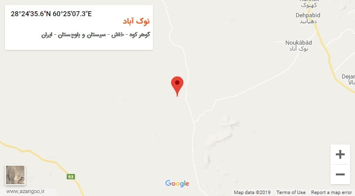 روستای نوک آباد بر روی نقشه