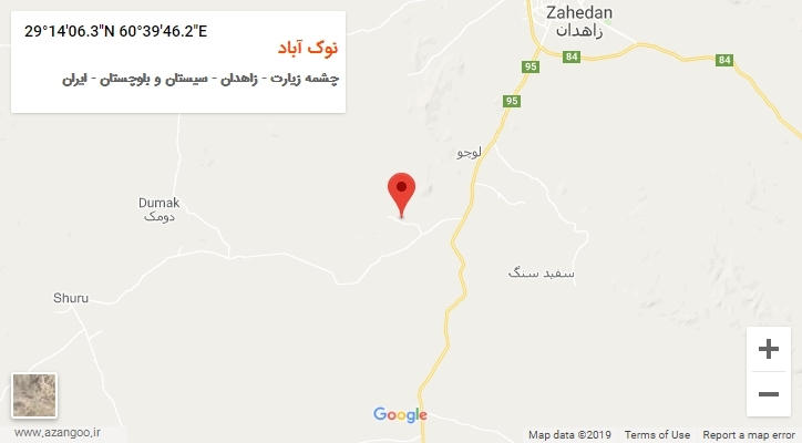روستای نوک آباد بر روی نقشه