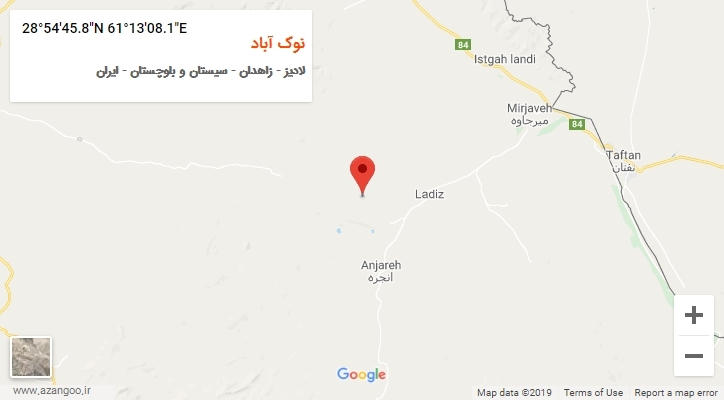 روستای نوک آباد بر روی نقشه