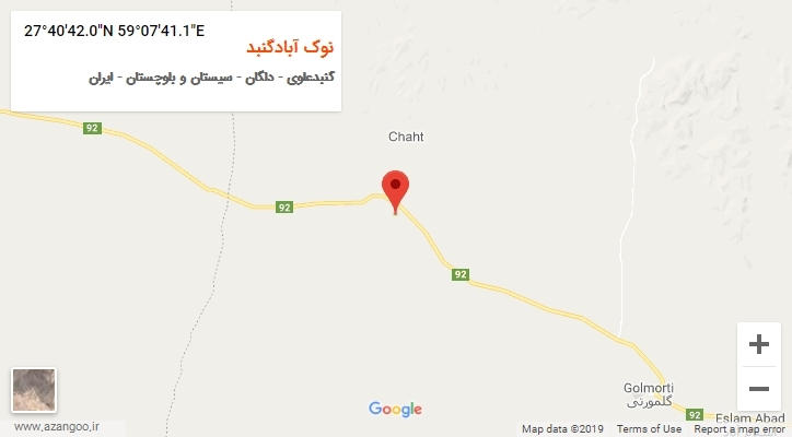 روستای نوک آبادگنبد بر روی نقشه
