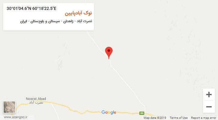 روستای نوک آبادپایین بر روی نقشه