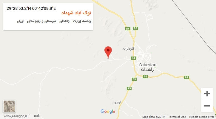 روستای نوک آباد شهداد بر روی نقشه