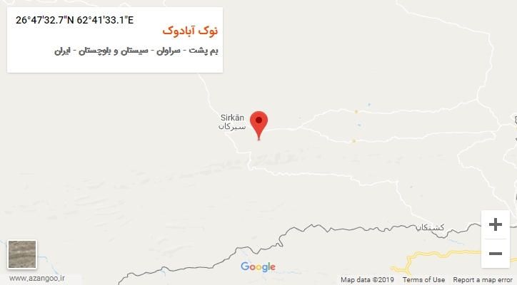 روستای نوک آبادوک بر روی نقشه