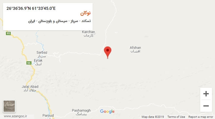 روستای نوکان بر روی نقشه