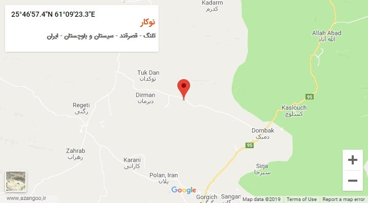 روستای نوکار بر روی نقشه