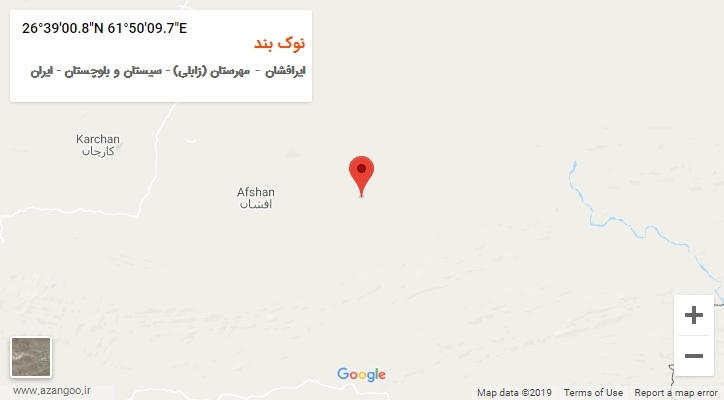 روستای نوک بند بر روی نقشه