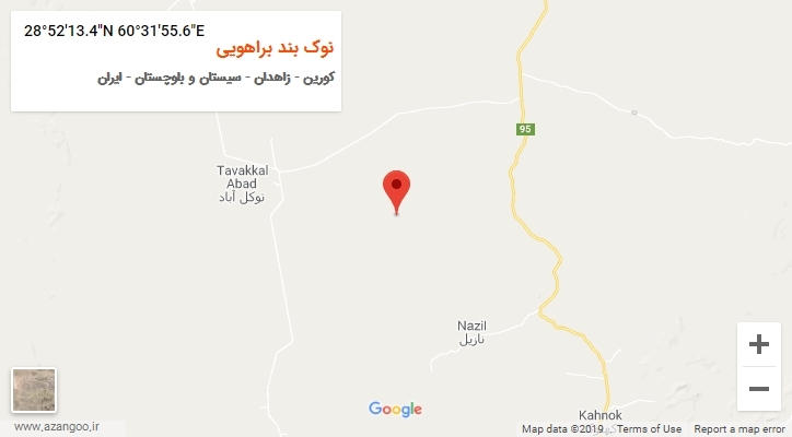 روستای نوک بند براهویی بر روی نقشه