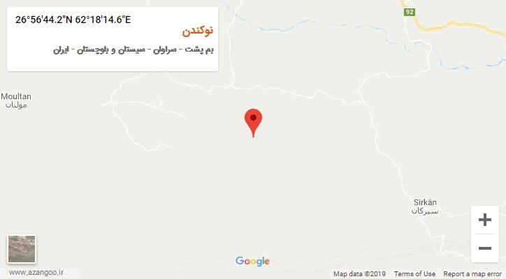 روستای نوکندن بر روی نقشه