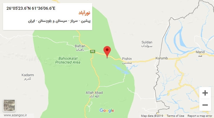 روستای نورآباد بر روی نقشه