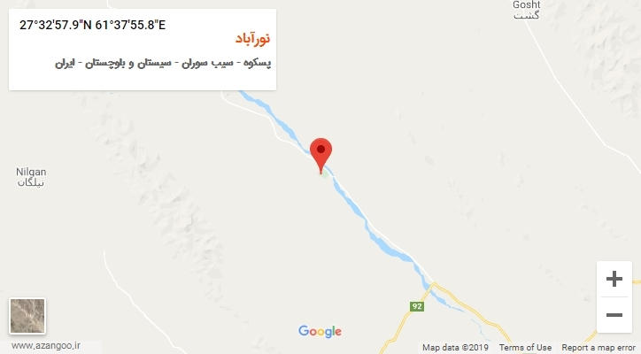 روستای نورآباد بر روی نقشه
